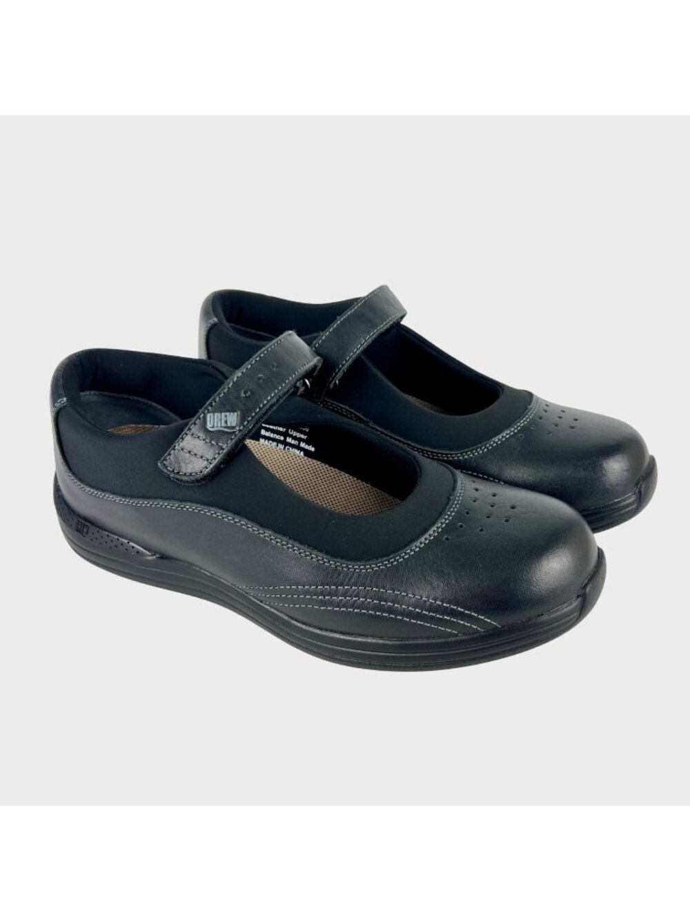Drew Womens Rose Last Mary Jane Black Leather Orthopedic Shoes Comfort size 9M